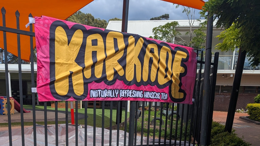 The Karkade banner at the Sudanese Bazaar, Riverwood