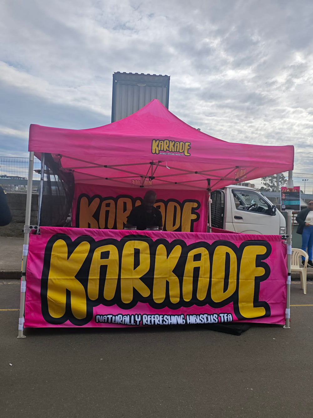 The Karkade Kitchen stall set up and ready to serve